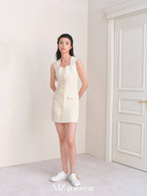 Beige Lace-up Golf Dress