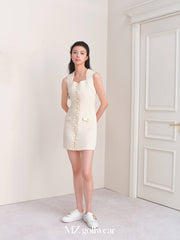 Beige  Lace-up  Golf Dress